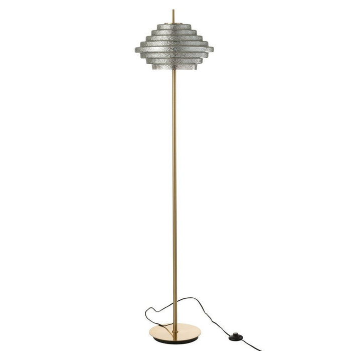 J-Line Voetlamp Led goud metaal/glas rookglas-Vloerlampen-J-Line