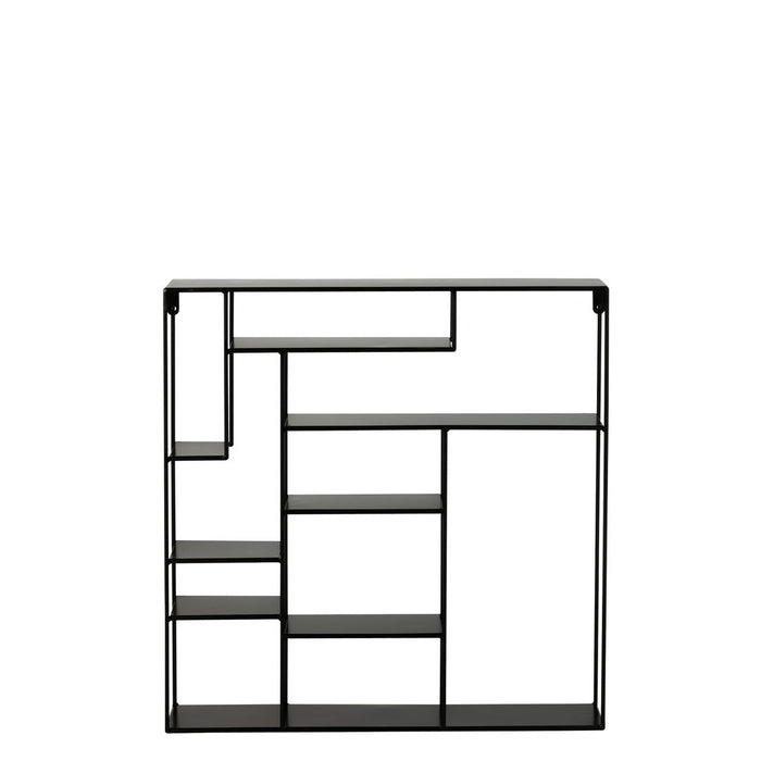 J-Line Wanddrek Maranta metaal zwart-Vakkenkasten-J-Line