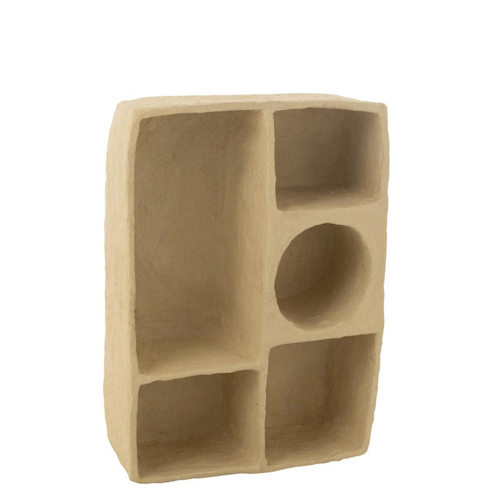 J-Line Wandrek Flint papier mache naturel large-Wandplanken-J-Line