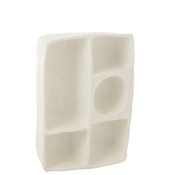 J-Line Wandrek Flint papier mache wit large-Wandplanken-J-Line