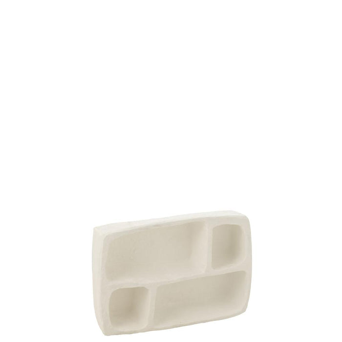 J-Line Wandrek Flint papier mache wit small-Wandplanken-J-Line