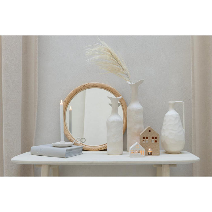 J-Line Wandspiegel Rond rotan/glas naturel medium-Spiegels-J-Line