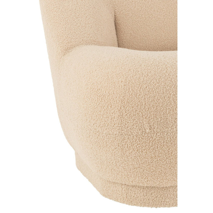 J-Line Zetel Teddy bouclé warm beige-Krukken-J-Line