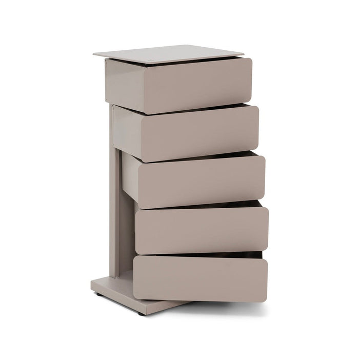 JOEY 5 Ladekast -Taupe | Staal | 37x26x72.5-Ladenkasten-Spinder