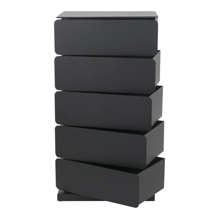 JOEY 5 Ladekast | Zwart | Staal | 37x26x72.5-Ladenkasten-Spinder