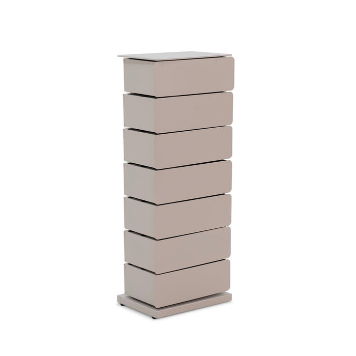 JOEY 7 Ladekast | Silky Taupe | Staal | 37x26x98.5-Ladenkasten-Spinder