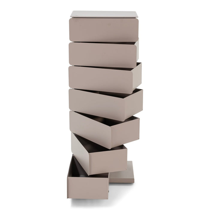 JOEY 7 Ladekast | Silky Taupe | Staal | 37x26x98.5-Ladenkasten-Spinder