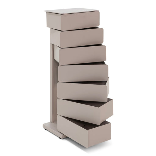 JOEY 7 Ladekast | Silky Taupe | Staal | 37x26x98.5-Ladenkasten-Spinder