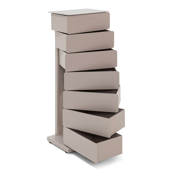 JOEY 7 Ladekast | Silky Taupe | Staal | 37x26x98.5-Ladenkasten-Spinder