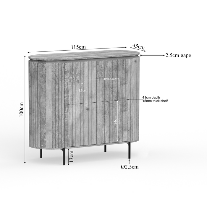 Kabinet kast Solana - 115 cm - Taupe-Opbergkasten-Starfurn