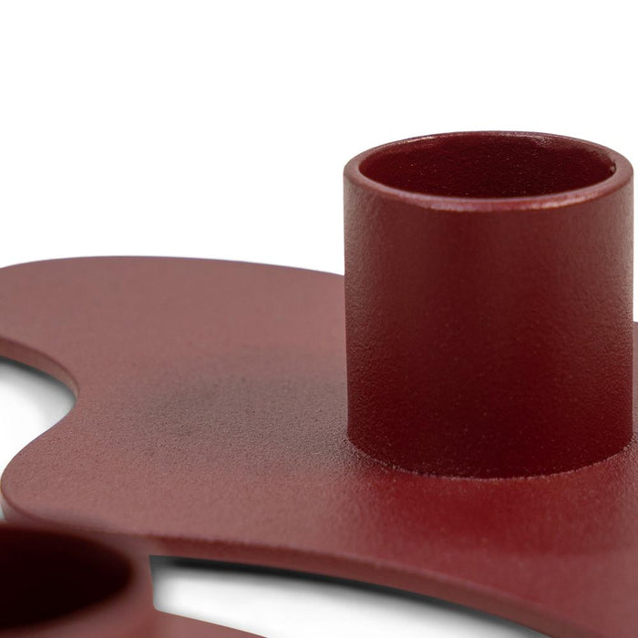 Kandelaar MELT Staal Burgundy 20x20x2.8cm Spinder Design-Kaarsenhouders-Spinder