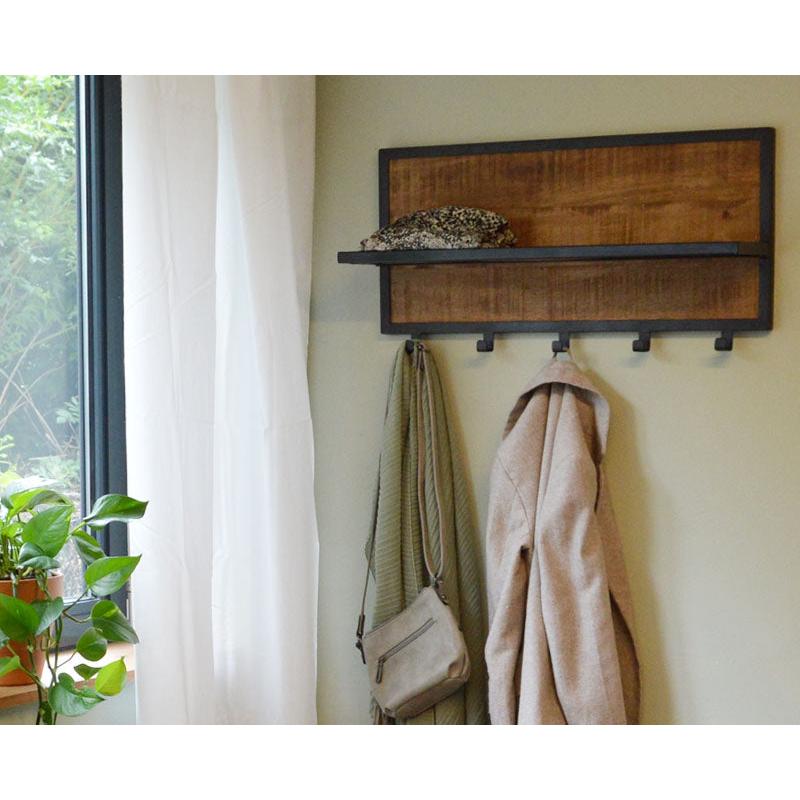Kapstok Brix Kapstok Mangohout Naturel hout 70 cm 70x15x30 cm-Kapstokken-Livingfurn