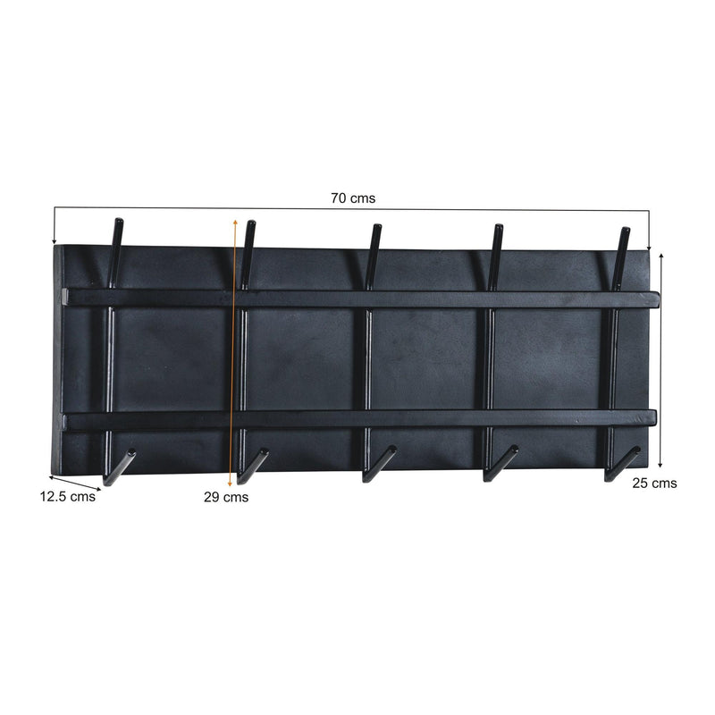 Kapstok Brix Kapstok Mangohout Zwart 70 cm 70x12.5x29 cm-Kapstokken-Livingfurn