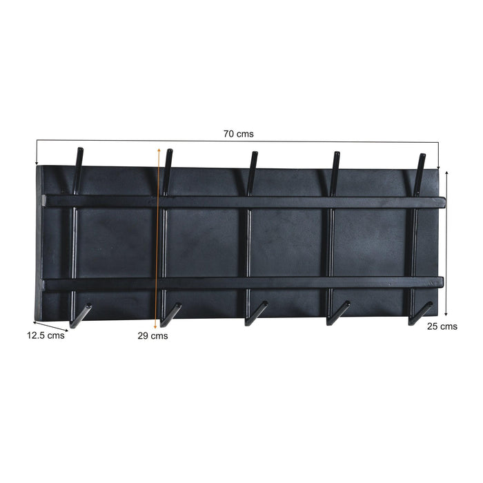 Kapstok Brix Kapstok Mangohout Zwart 70 cm 70x12.5x29 cm-Kapstokken-Livingfurn