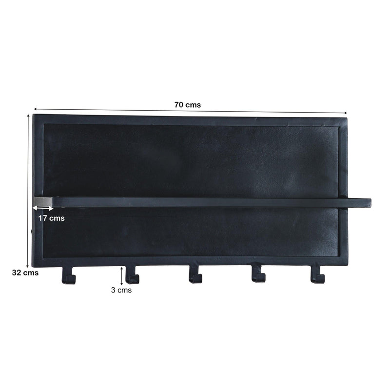 Kapstok Brix Kapstok Mangohout Zwart 70 cm 70x17x32 cm 13779-Kapstokken-Livingfurn