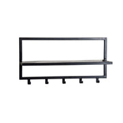 Kapstok Brix Kapstok Mangohout Zwart 70 cm 70x17x32 cm 13782-Kapstokken-Livingfurn