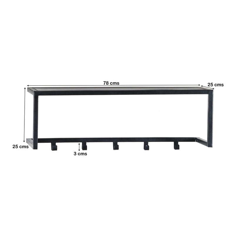 Kapstok Brix Kapstok Mangohout Zwart 78 cm 78x25x25 cm-Kapstokken-Livingfurn