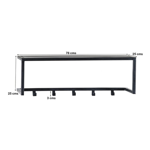 Kapstok Brix Kapstok Mangohout Zwart 78 cm 78x25x25 cm-Kapstokken-Livingfurn