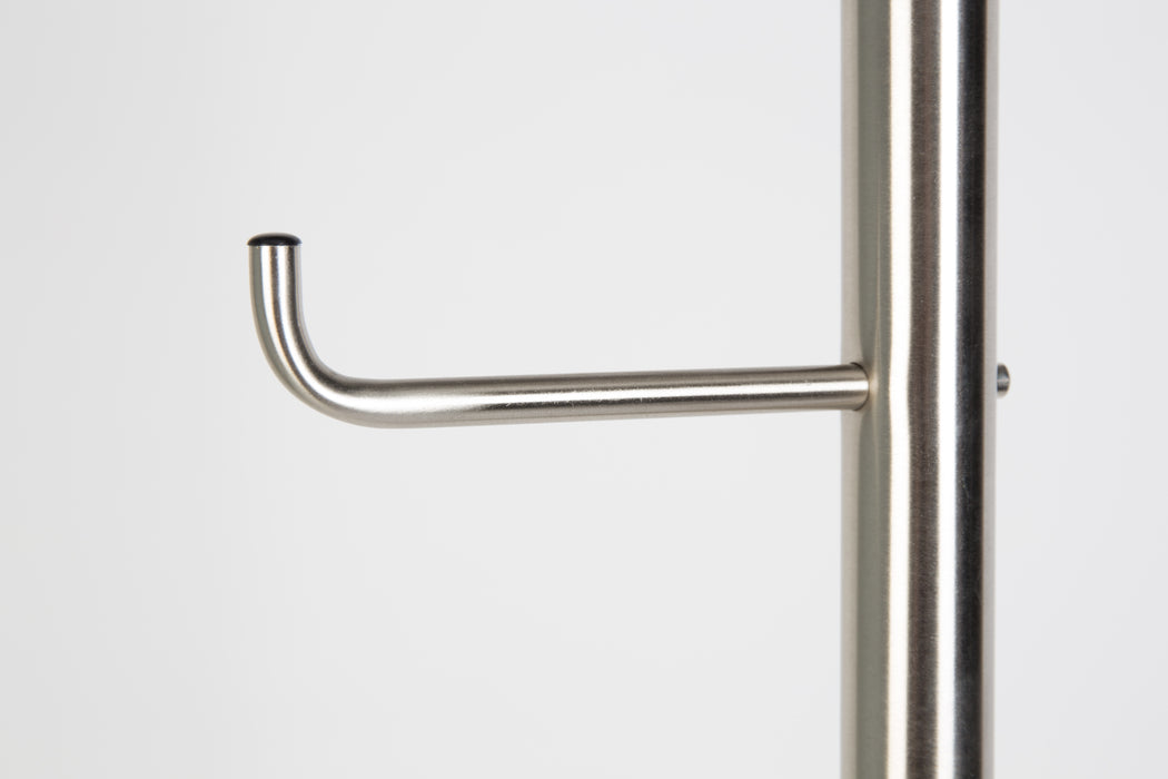 Kapstok Hooked Satin Nickel Metaal Zilver Ø31x172 cm-Kapstokken-Creating Home