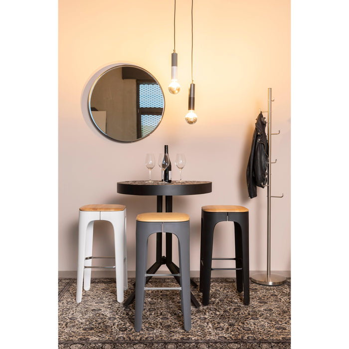 Kapstok Hooked Satin Nickel Metaal Zilver Ø31x172 cm-Kapstokken-Creating Home