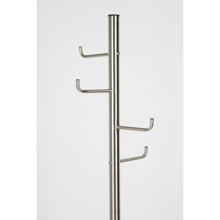 Kapstok Hooked Satin Nickel Metaal Zilver Ø31x172 cm-Kapstokken-Creating Home