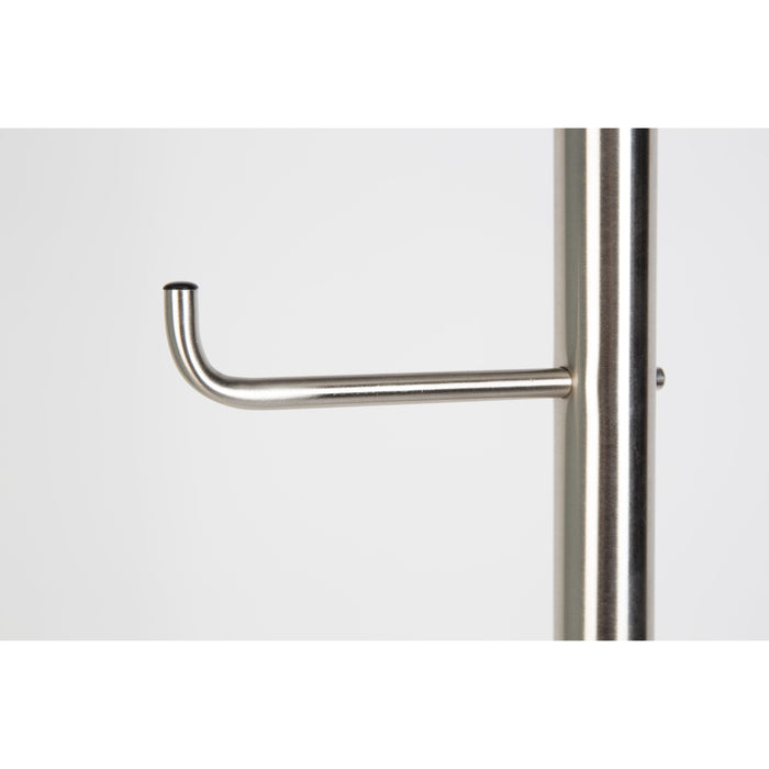 Kapstok Hooked Satin Nickel Metaal Zilver Ø31x172 cm-Kapstokken-Creating Home