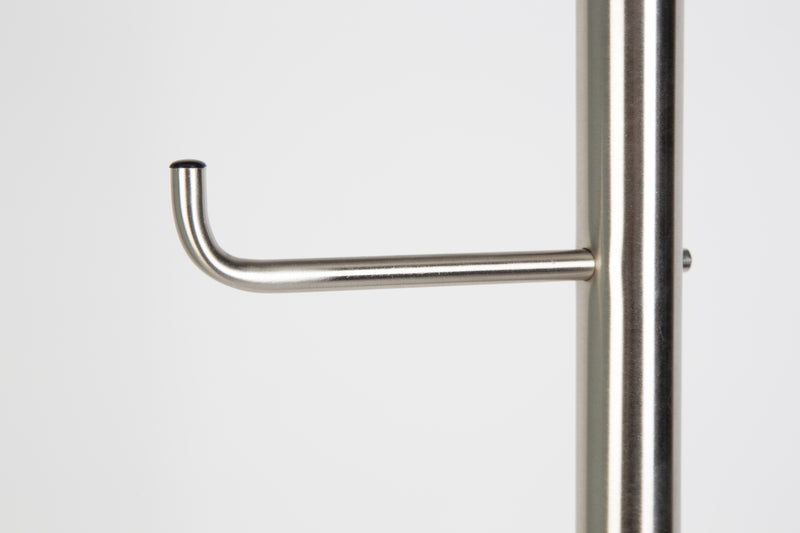 Kapstok Hooked Satin Nickel Metaal Zilver Ø31x172 cm-Kapstokken-Creating Home