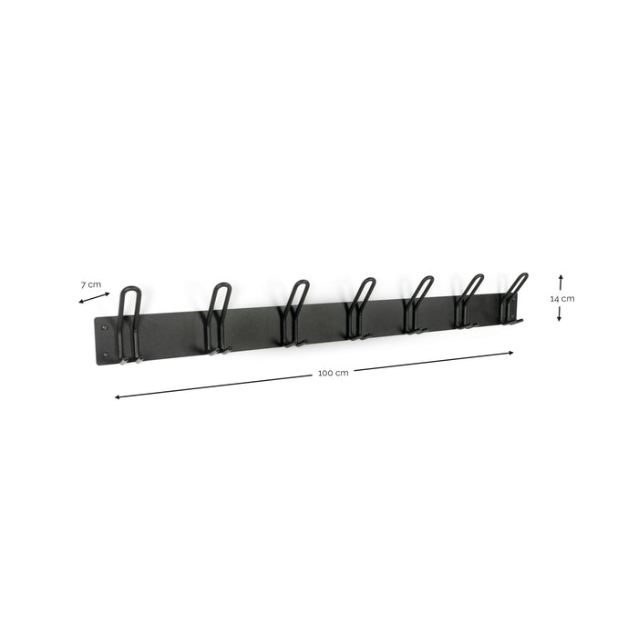Kapstok MILES 7 Zwart 100x7x14cm Spinder Design-Kapstokken-Spinder