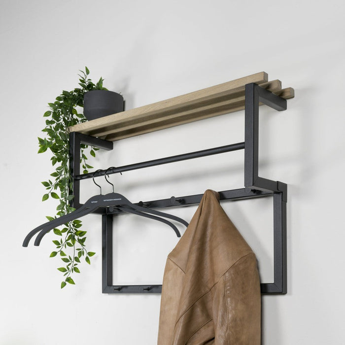 Kapstok RIZZOLI Zwart Eiken 71x16x51cm Spinder Design-Kapstokken-Spinder