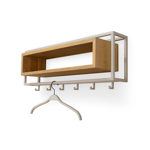 Kapstok SCHOOL 80 Silky Taupe Eiken 78x19x29.5cm Spinder Design-Kapstokken-Spinder