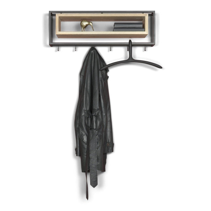Kapstok SCHOOL 80 Zwart Eiken 78x19x29.5cm Spinder Design-Kapstokken-Spinder