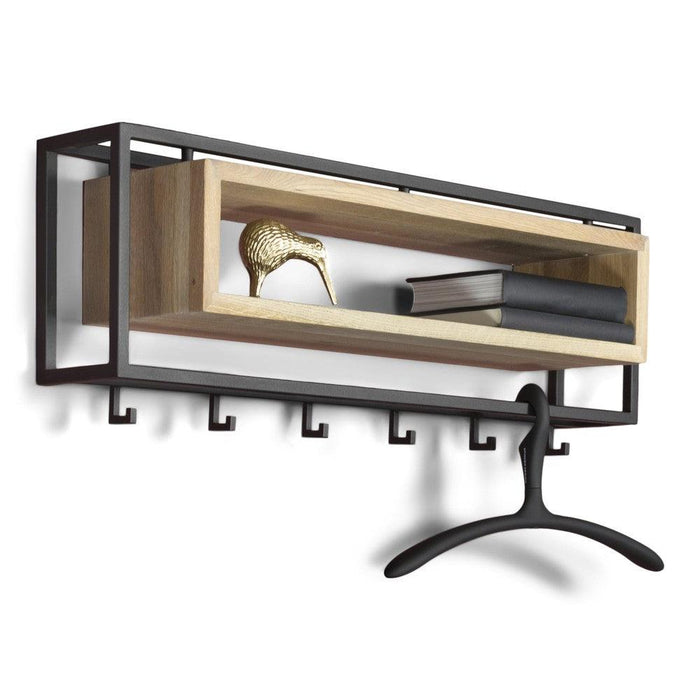 Kapstok SCHOOL 80 Zwart Eiken 78x19x29.5cm Spinder Design-Kapstokken-Spinder