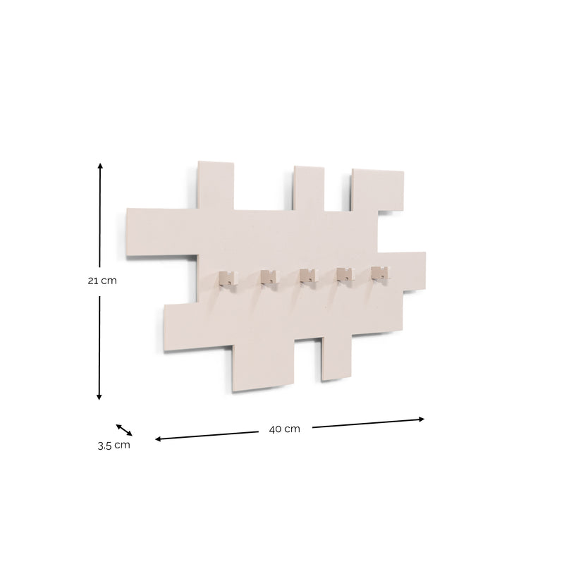 Kapstok TETROMINO Silky Taupe 40x3.5x21.5cm Spinder Design-Kapstokken-Spinder