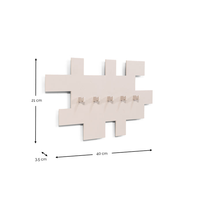 Kapstok TETROMINO Silky Taupe 40x3.5x21.5cm Spinder Design-Kapstokken-Spinder