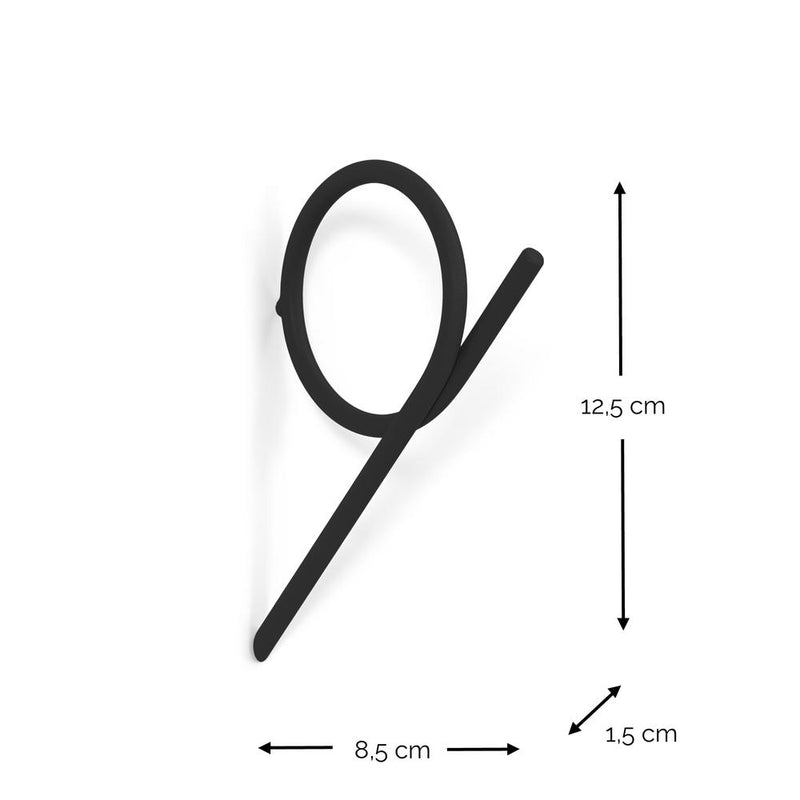 Kapstok TUBA M Zwart 1.5x10.8x16.1cm Spinder Design-Kapstokken-Spinder