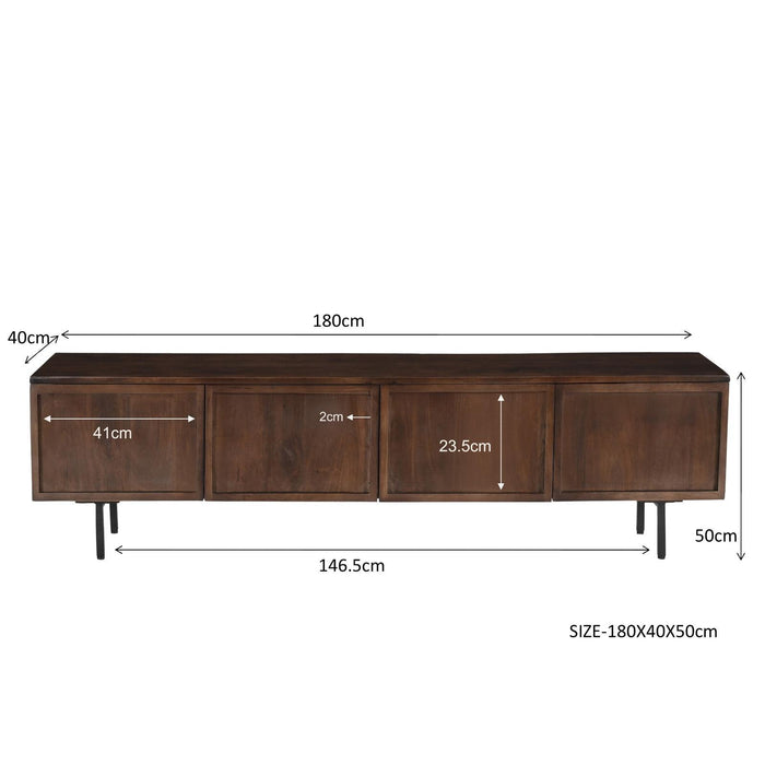 Kast Elan Mangohout Bruin 40x180x50 cm-TV-meubels-Livingfurn