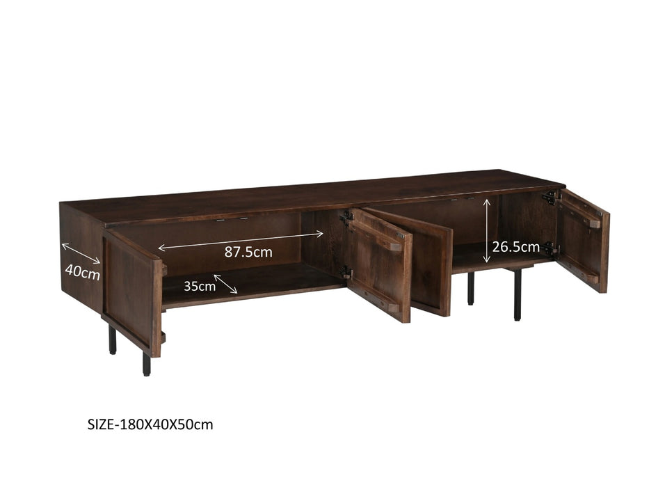 Kast Elan Mangohout Bruin 40x180x50 cm-TV-meubels-Livingfurn
