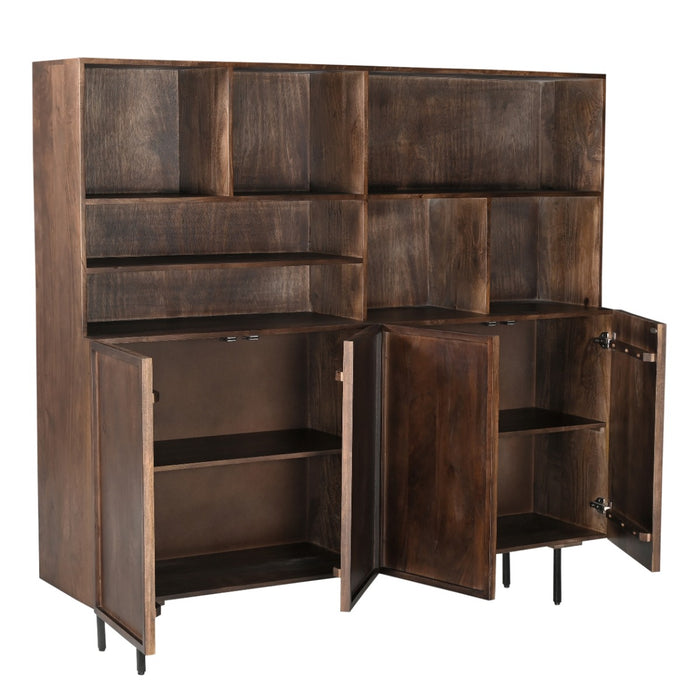 Kast Elan Mangohout Bruin 45x180x172 cm-Opbergkasten-Livingfurn