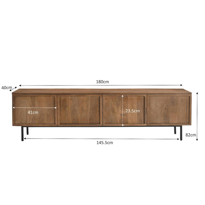 Kast Elan Mangohout Naturel hout 40x180x50 cm-TV-meubels-Livingfurn