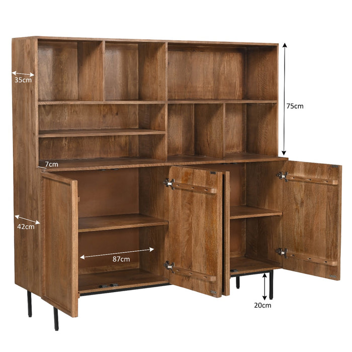 Kast Elan Mangohout Naturel hout 45x180x172 cm-Opbergkasten-Livingfurn