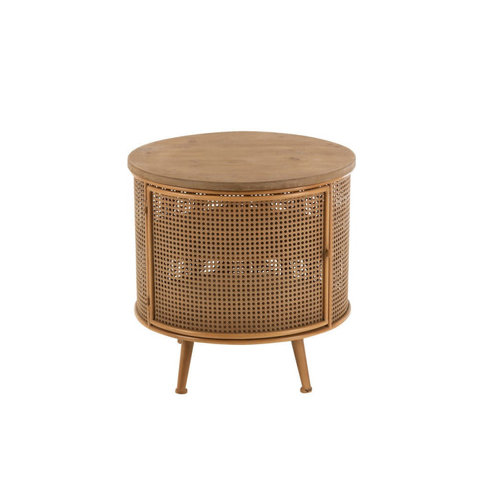 Lamp Bruin Fir hout Rond 59 cm-Tafellampen-J-Line