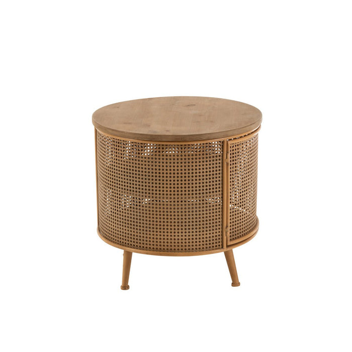 Lamp Bruin Fir hout Rond 59 cm-Tafellampen-J-Line
