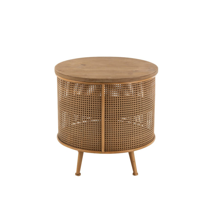 Lamp Bruin Fir hout Rond 59 cm-Tafellampen-J-Line