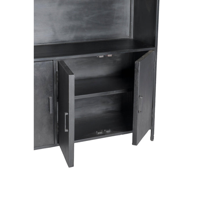 Kast Kala Mangohout Zwart 120x40x200 cm-Opbergkasten-Livingfurn