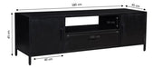 Kast Kala Mangohout Zwart 180x40x46 cm-TV-meubels-Livingfurn