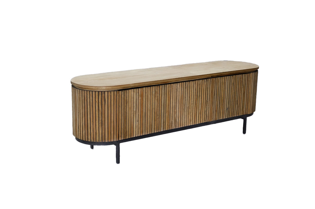 Kast Lausanne Teakhout Naturel hout 43x170x56 cm-TV-meubels-Livingfurn