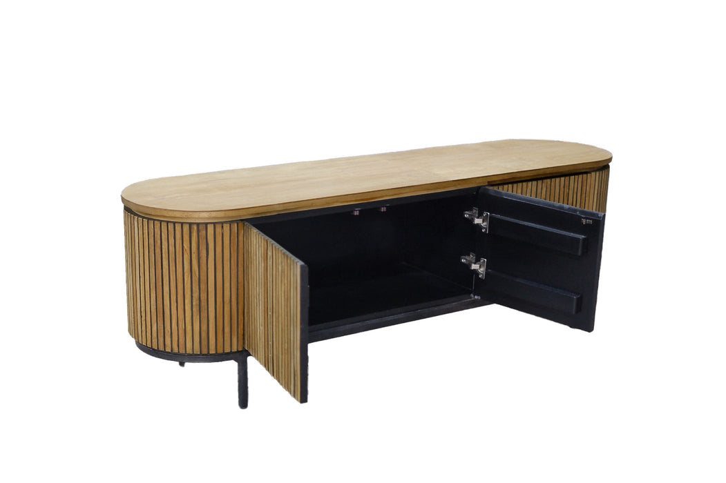 Kast Lausanne Teakhout Naturel hout 43x170x56 cm-TV-meubels-Livingfurn