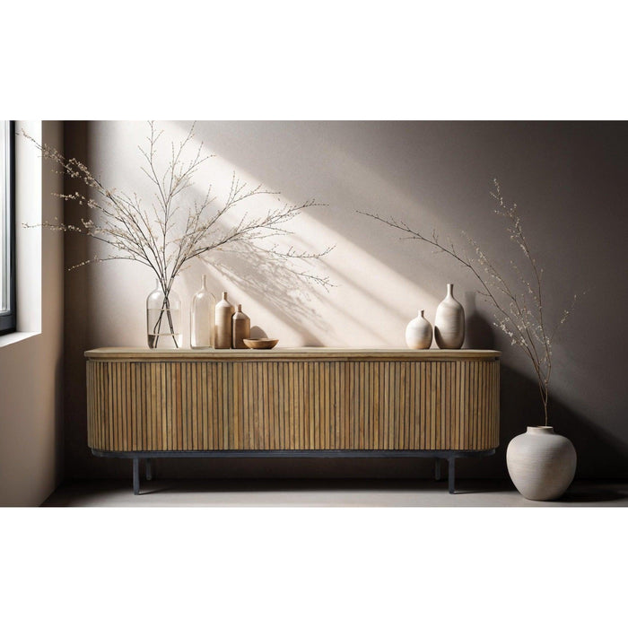 Kast Lausanne Teakhout Naturel hout 43x170x56 cm-TV-meubels-Livingfurn