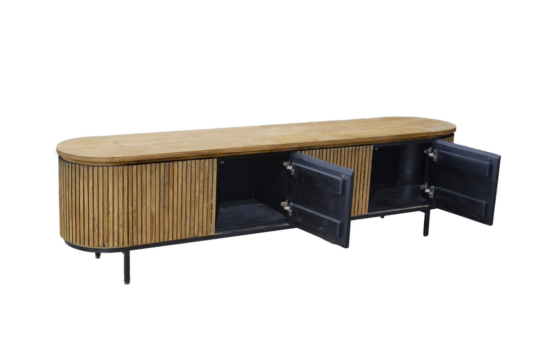 Kast Lausanne Teakhout Naturel hout 43x210x56 cm-TV-meubels-Livingfurn