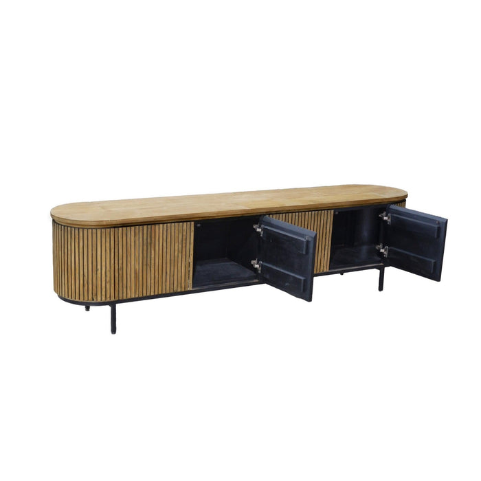 Kast Lausanne Teakhout Naturel hout 43x210x56 cm-TV-meubels-Livingfurn